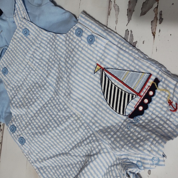 Little me sailor romper set size 9m - Picture 4 of 5